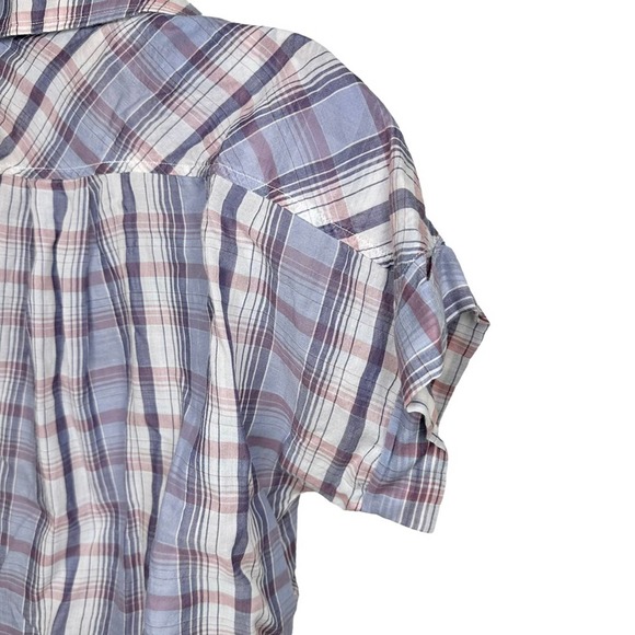 Anthropologie Cloth & Stone Aliya Tie Waist Crop Blouse Button Down Extra Small - Picture 9 of 10